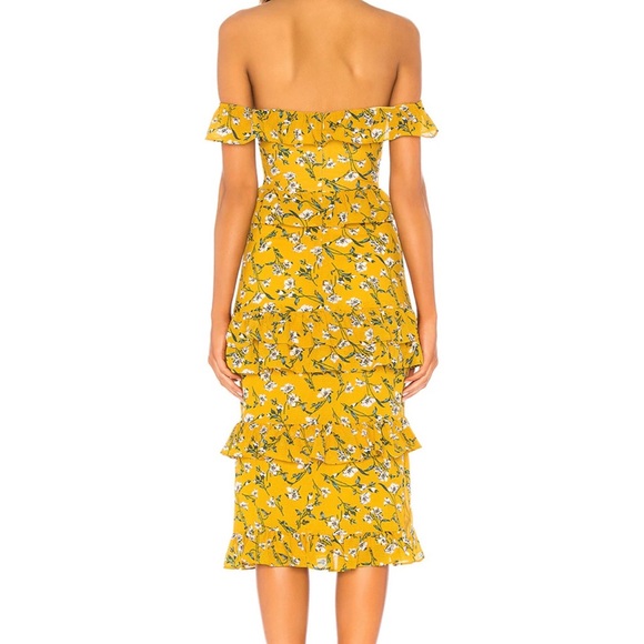 Tularosa Yellow Layered Ruffled Lily Dress - Picture 3 of 4